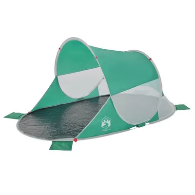 Image de vidaXL Tente de plage vert lac Pop-Up imperméable