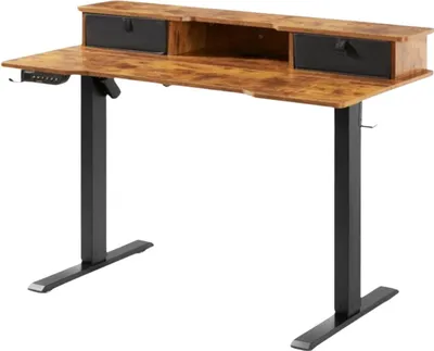 Immagine prodotto di Scrivania elettrica - Vintage - Sistema di postazione di lavoro regolabile in altezza - 140×70 cm - Marrone