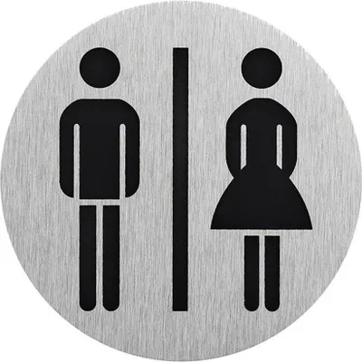 Immagine prodotto di Targa per porta in alluminio "pittogramma signore/gentiluomini" Ø75mm