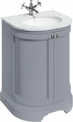 Immagine prodotto di Casa Padrino Mobile lavabo in stile rustico Bianco / Grigio H. 93 cm - Mobili da bagno