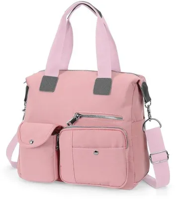 Immagine prodotto di Borsa da donna Unyqoos® in nylon, 0,55 kg – numerosi scomparti (3 sul davanti, 2 sui lati), tracolla removibile e regolabile, manico, disponibile in 5 colori