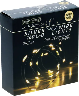 The image shows the packaging of a set of LED wire lights.