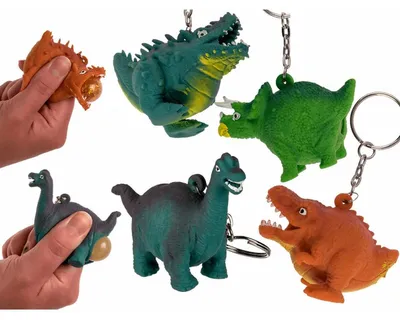Produktbild von Metall-Schlüsselanhänger, Squeeze-Dinosaurier