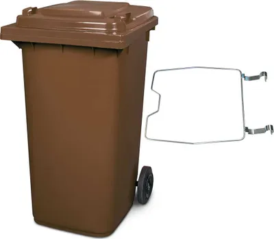 Produktbild von BRB Mülltonne MGB 240 Liter, mit Klemmring für Müllsäcke (braun)