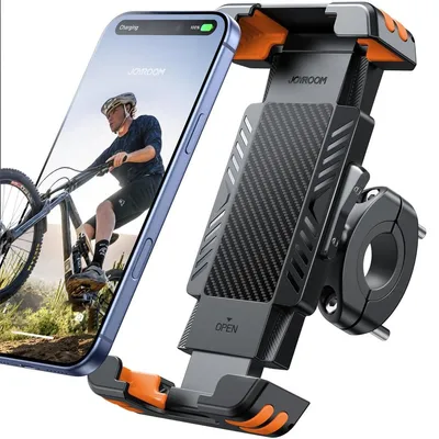 Immagine prodotto di Supporto smartphone bici - Supporto moto - Arancione - Universale per manubrio
