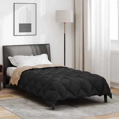 Produktbild von "Schlussverkauf" Winterbettdecke Extra weich - Antiallergisch - Schwarz und Taupe 200x155 cm Mikrofaser  C6400