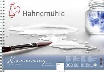 Produktbild von Hahnemühle Harmony Watercolour Aquarellblock - 300 g/m² - rau - A3 spiralisiert - 12 Blatt