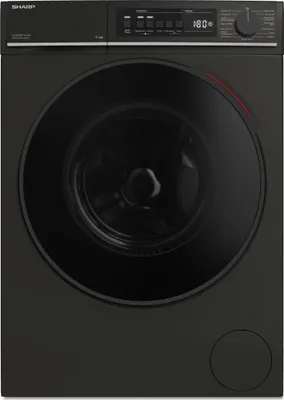 SHARP ES-WNFB214CMDA-DE Waschmaschine, 12 kg, Energieklasse A, 1400 U/min, Inverter Motor, AquaStop, WiFi App-Steuerung, Dampf-Funktion, Schnellwaschgang, Schwarz Matt