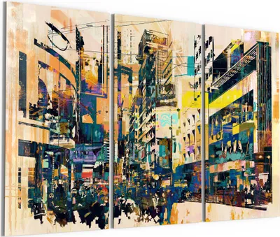 Produktbild von DEQORI Glasbild Echtglas 3x50x100 cm 'Moderne Stadtansicht' Wandbilder XXL groß