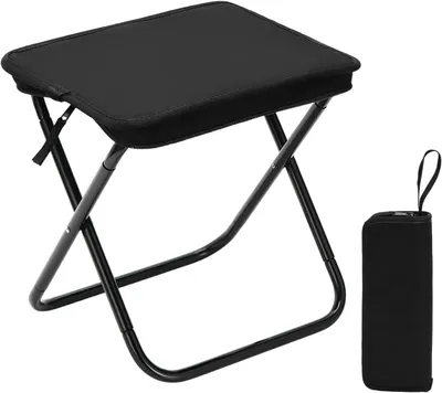Productafbeelding van Campingkruk opvouwbaar, 370 g, aluminium, zwart, voor buiten