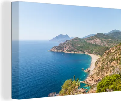 Produktbild von OneMillionCanvasses® - Leinwandbilder - 140x90 cm, Frankreich - Meer - Küste, Wandbilder Kunstdruck Wanddekoration - Foto auf Leinwand - Gemälde auf Holzrahmen
