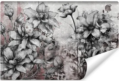 Produktbild von Muralo Selbstklebende Fototapete BLUMEN Pflanzen Beton Abstraktion Vintage 416 cm x 254 cm