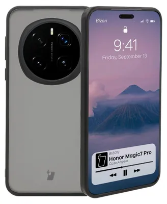 Produktbild von Bizon Case Angelo für Honor Magic7 Pro, geräuchert mit schwarzem Rahmen