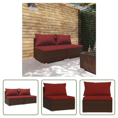 Produktbild von The Living Store 2-tlg. Garten-Lounge-Set mit Kissen Poly Rattan Braun