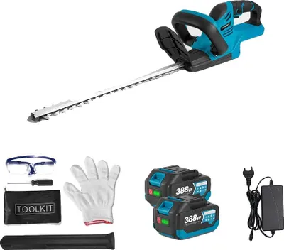 Produktbild von Akku-Heckenschneider, 15000 U/min, langlebige Stahlklinge, 2xBatterie Set