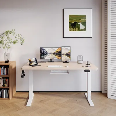 Produktbild von Schreibtisch, elektrisch höhenverstellbar - Tischplatte 140x60 cm - L-Form