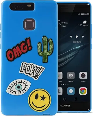 Produktbild von TPU Cover Patch-Mania Blau für Huawei P9