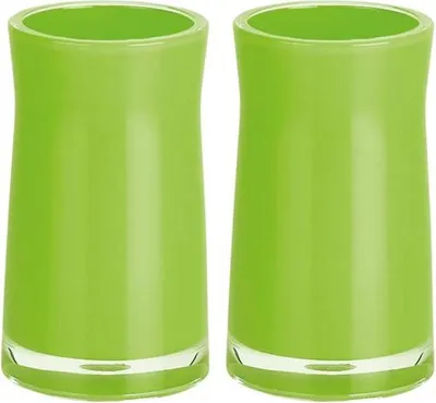Produktbild von Spirella Zahnputzbecher Zahnbürstenhalter 2-er Set Sydney 7 x 12 cm Grün