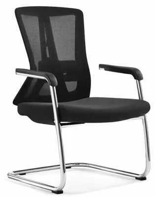 Produktbild von Ergonomischer Konferenzstuhl mit schwarzem Netzbezug und Armlehnen