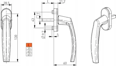 Produktbild von Fenstergriff Fenster öffnen FEINZ - Kunststoff PVC - Braun - Hochwertig - Ergonomisch - Langlebig