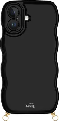 Produktbild von Glossy Wavy Cord Hülle Black  - Kompatibel mit iPhone 16 Plus
