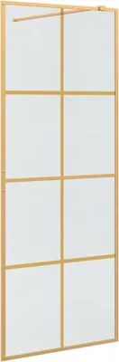 Image de vidaXL Paroi de douche Walk-in Or 80 x 195 cm Verre trempé