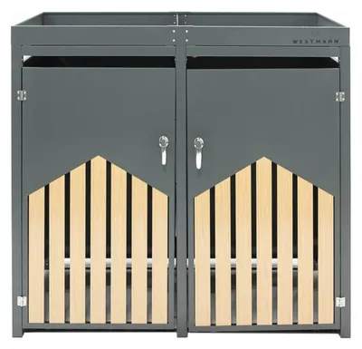 Produktbild von Westmann Stahl Mülltonnenbox für 2 Mülltonnen 240 Liter Anthrazit 84x134x125 cm