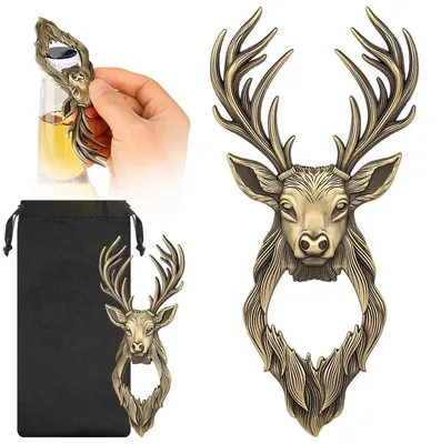 Flesopener mit Hirschkopf, Bronze, Metall