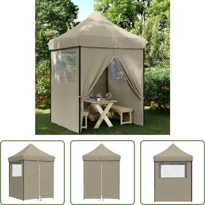 Obrázok produktu pre The Living Store Párty stan skladací Pop-Up so 4 bočnými panelmi Taupe