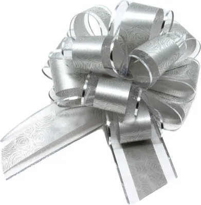 Produktbild von Oblique Unique Geschenkschleife Deko Schleife für Geschenke Tüten Zuckertüte Weihnachten Geschenkdeko - silber