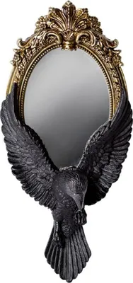 Produktbild von Raven's Gaze Handspiegel als Gothic Wohnaccessoire 23 cm
