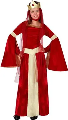 Produktbild von Atosa Mittelalter Königin Kinderkostüm Mädchen Rot 7-9 Years Rot 7-9 Years