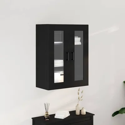 Image de vidaXL Armoire murale noire aspect chêne 69,5 x 34 x 90 cm