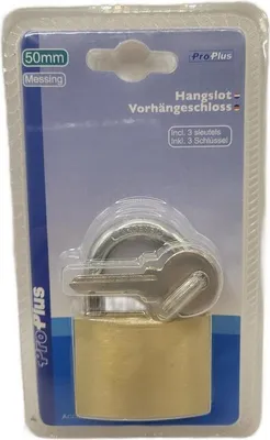 Produktbild von Vorhängeschloss mit 3 Schlüsseln 50 mm | Anhänger Deichsel Transporter Zubehör