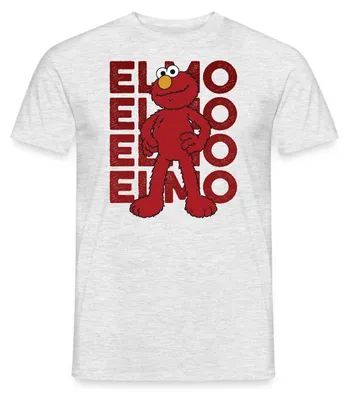 Produktbild von Spreadshirt Sesamstraße Elmo Pose Männer T-Shirt, XXL, Grau meliert