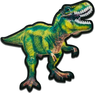 Produktbild von Mono Quick T-Rex grün Dino - Aufnäher, Bügelbild, Aufbügler, Applikationen, Patches, Flicken, zum aufbügeln, Größe: 4,8 x 6,3 cm