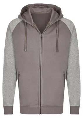 Image de Miners Mate - Sweat à capuche « My Mate » avec fermeture éclair sur toute la longueur pour hommes LT3620 (M) (gris uni/gris chiné)