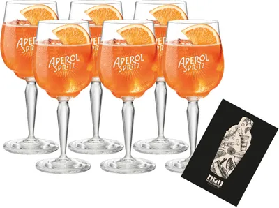 Produktbild von Aperol Spritz Glas 6er Set Gläser neu - 6x Weingläser / Ballonglas