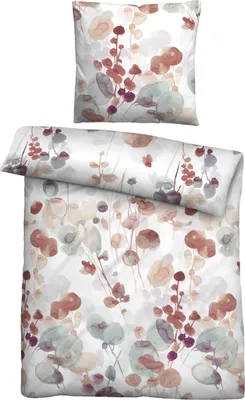 Immagine prodotto di Biancheria da letto Biberna Feinbiber 0005192 FOGLIE STILIZZATE colore: mastice, dimensioni: 1x 135x200 cm + 1x 80x80 cm