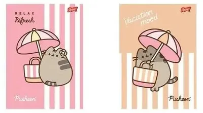 Image de Cahier A4, 32 feuilles, ligné, double couleur, motif Pusheen (lot de 15) - UNIPAP