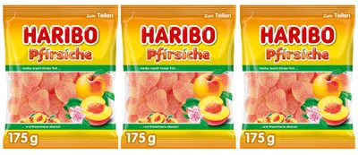 Image de Bonbons gélifiés à la pêche 175 g - Haribo - 3 paquets