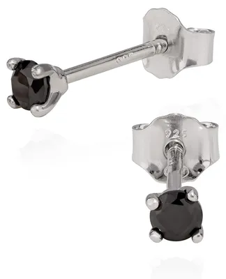 Produktbild von NKlaus Paar 925 Sterling Silber Rhodiniert Ohrstecker Schwarz Zirkonia 3mm 5336