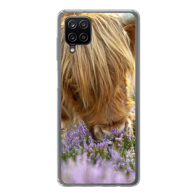 Produktbild von MuchoWow® Handyhülle Schutzhülle Hülle für Samsung Galaxy A12 Schottische Highlander - Gras - Heidekraut - Tiere Silikon Softcase Handy Hülle - Bild