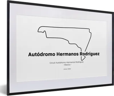 Produktbild von MuchoWow® Gerahmtes Poster Mexiko - Rennstrecke - Formel 1 60x40 cm - Poster mit Schwarzem Bilderrahmen Wandposter Rahmen Foto Bilder - Schlafzimmer - Plakat in Rahmen - Drucken