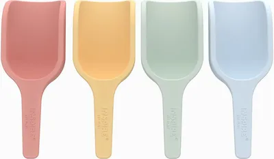 Imagen del producto de 4 mini-cucharitas de silicona para juegos sensoriales, ideales para niños