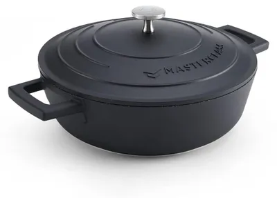 Image de Casserole basse, fonte d'aluminium, 24 cm, 2,5 l, noir - MasterClass