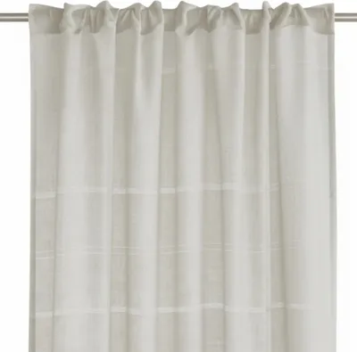 Image de Rideau à galon fronceur Voilage Effet Lin Beige 140x280cm FUJORA