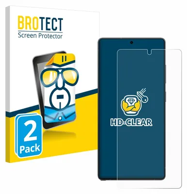 A product shot of a screen protector packaging and a phone with a screen protector applied.