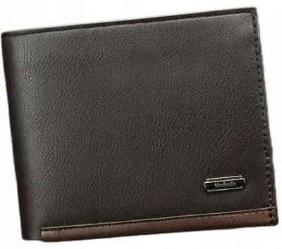 Productafbeelding van Herengeldtas van kunstleer - Compact - Bruin - Zonder sluiting - Cadeautas