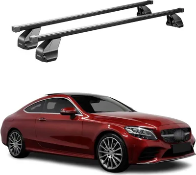 Image de Barres Transversales Menabo pour Mercedes C Coupe 2015-2024 Noir